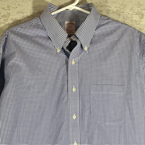 BROOKS BROS Traditional Fit, Non-Iron Plaid Button Down Shirt Size 17-34 - Picture 2 of 11